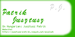 patrik jusztusz business card